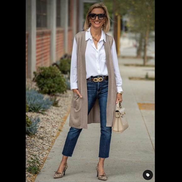 Contemporaine Simons Wool Blend Sleeveless Midi Vest Sz S EUC - Picture 15 of 16